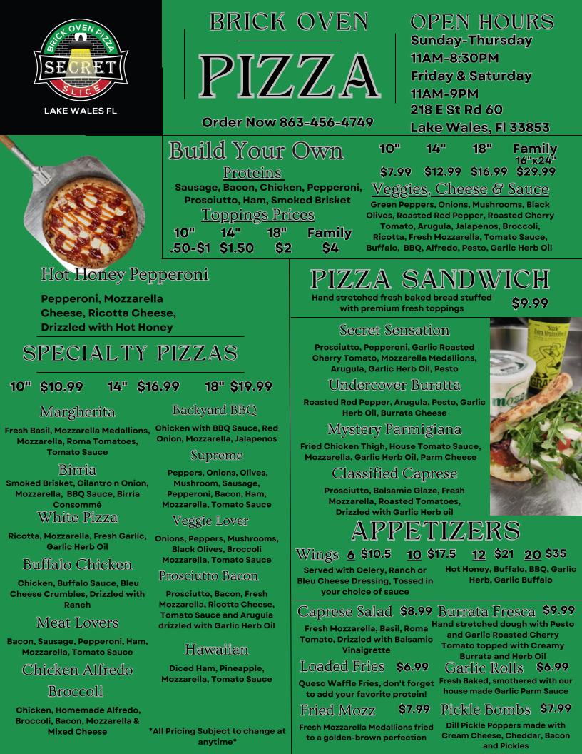 Secret Slice Brick Oven Pizza